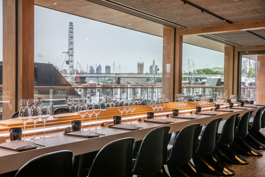 Banquet table at Woods Quay - Over looking River thames