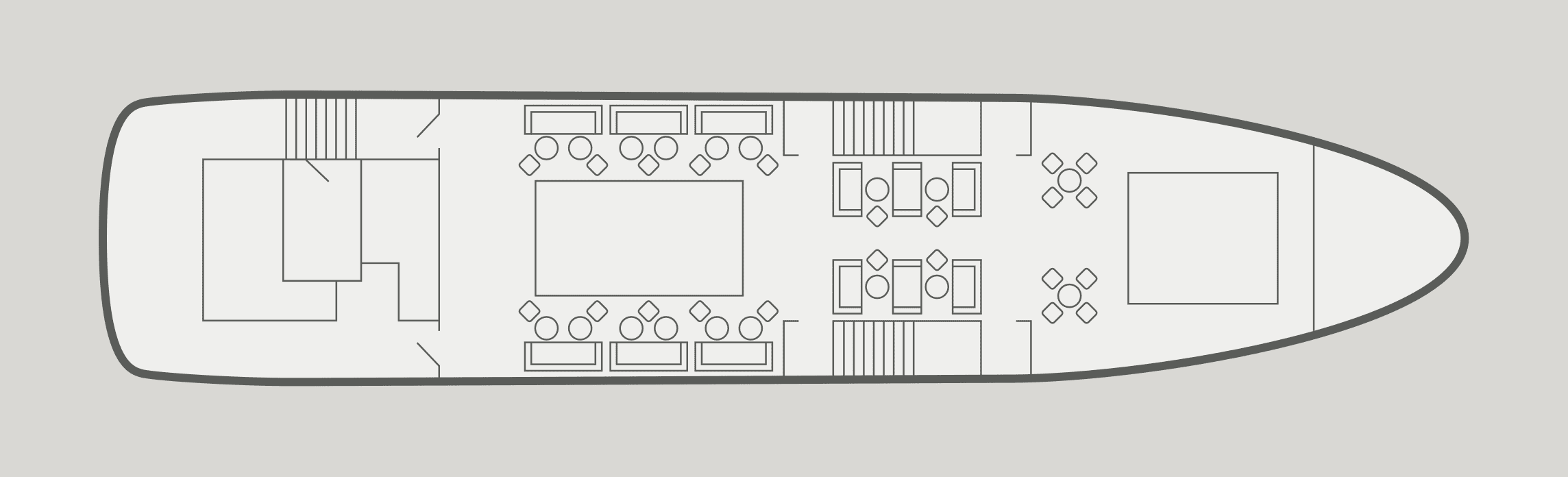 Silver Barracuda upper deck lounge floor plan